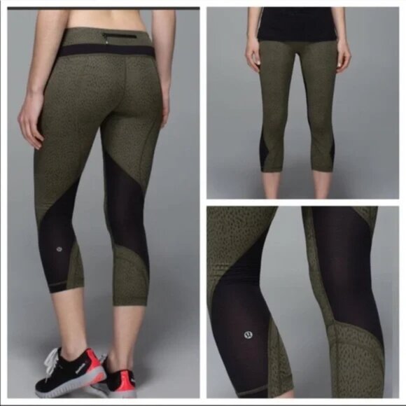 Lululemon Run Inspire Crop / Dottie Dash Fatigue / Size‎ 4 - Picture 1 of 13